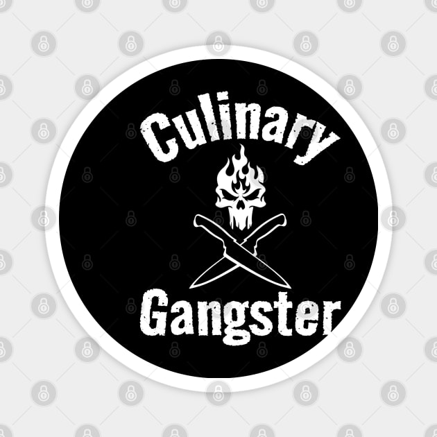 Culinary Gangster - Chef Knives & Flaming Skull Magnet by Duds4Fun